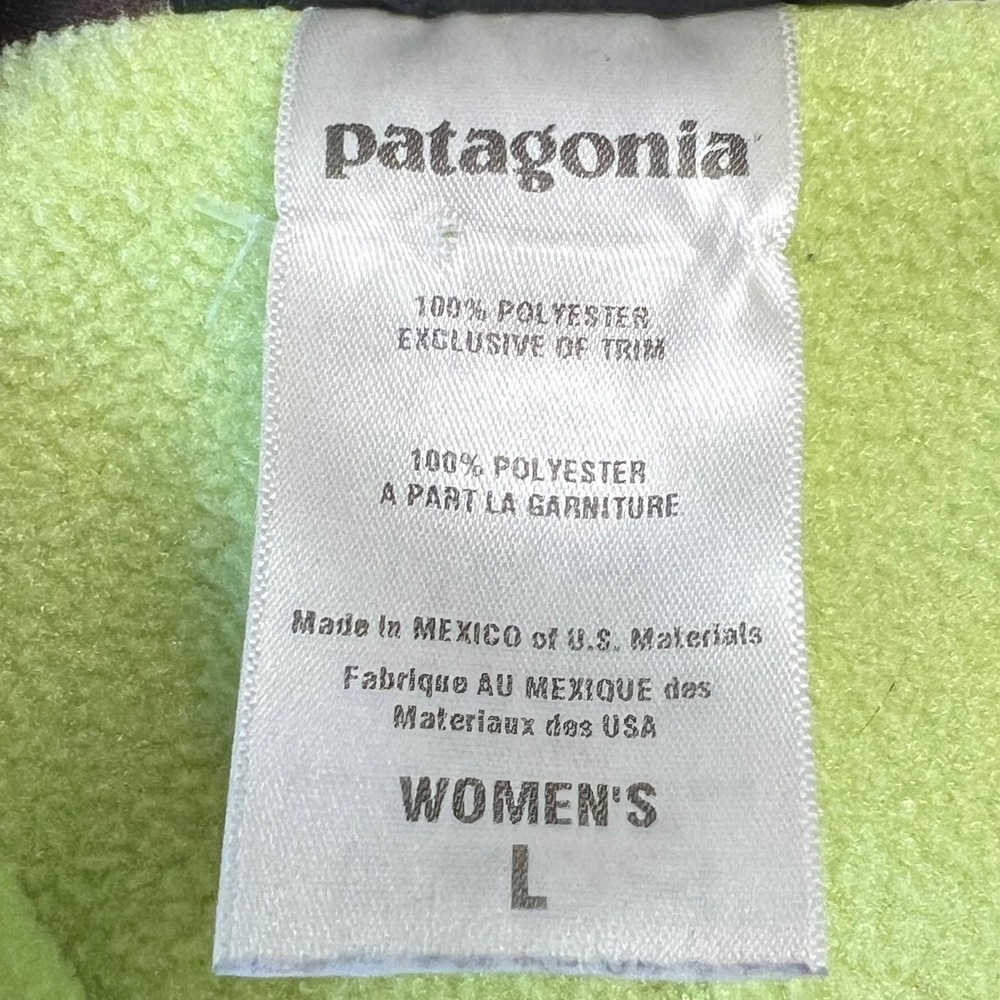 Patagonia Synchilla Fleece Pullover 1/4 Zip Lime Green Womens Large Outdoor Cozy - Picture 6 of 8